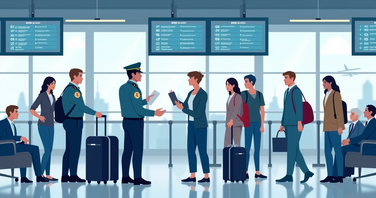 ICE plainclothes questioning traveler at departure gate 