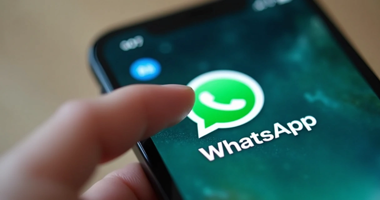 Ícone azul da Meta AI exibido na tela do WhatsApp 