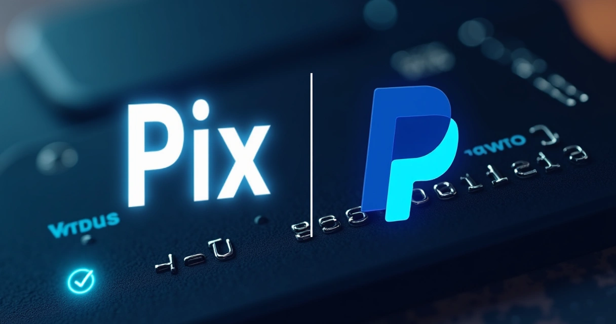 Ícones de pagamento Pix e PayPal lado a lado