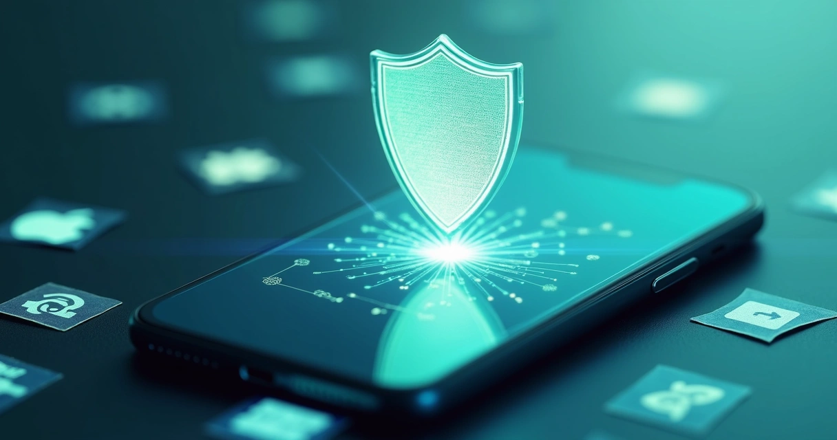 Iconos de apps móviles resaltando privacidad 