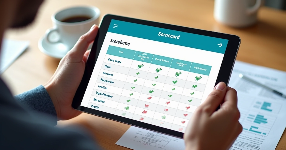 Lead Scoring: Como Classificar e Priorizar Leads B2B 3 Cartão de pontuação com critérios de cliente ideal