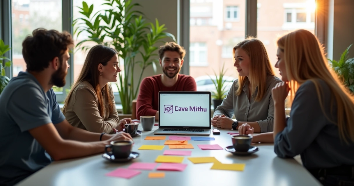 Grupo discutindo ideias de nomes para Instagram 