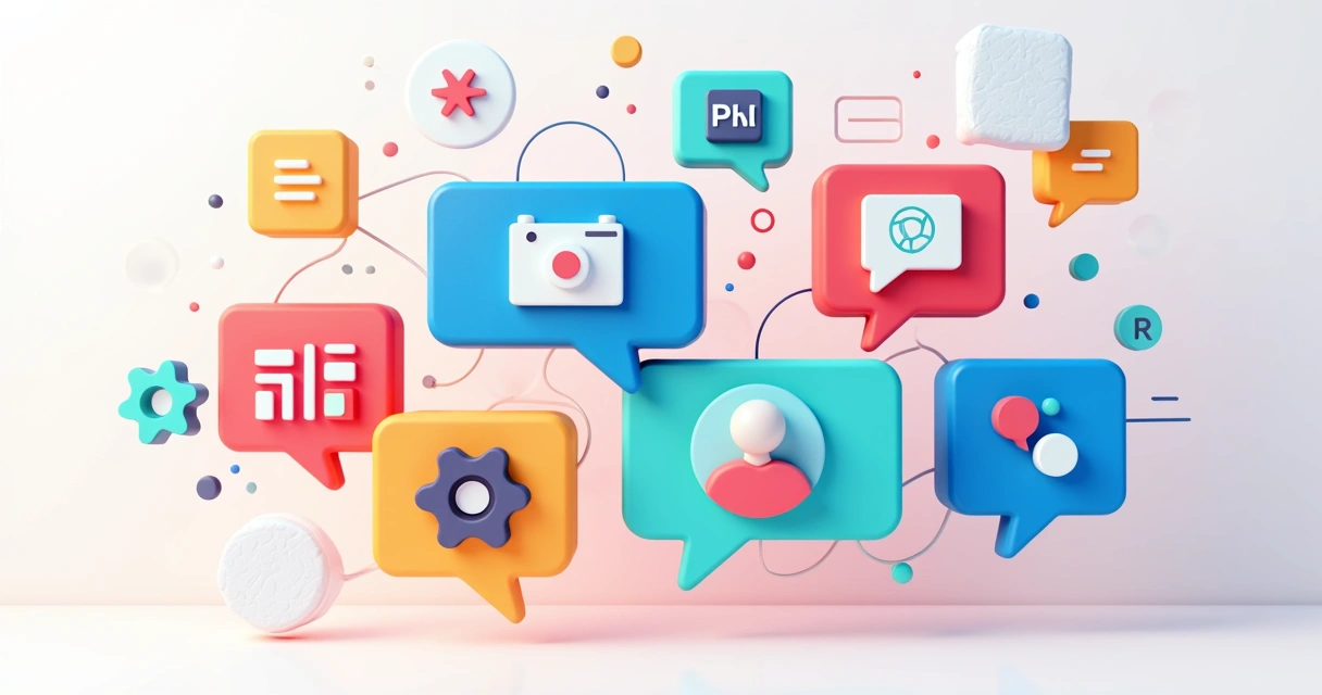 Ilustrações de oportunidades de micro SaaS em 2025 com ícones coloridos 