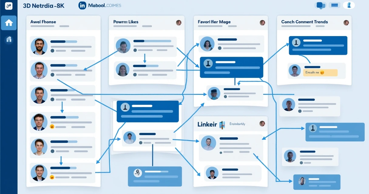 Painel digital mostra perfis e interações conectadas no LinkedIn 