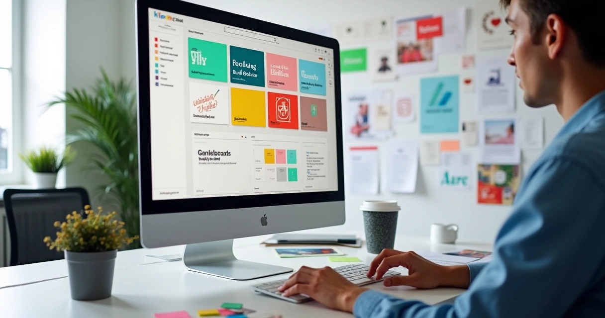 Coleção de identidades visuais em dashboard com brandbooks digitais