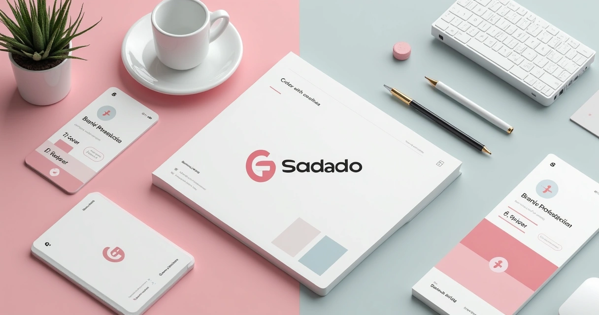 Conceito de identidade visual ilustrado em dispositivos digitais diferentes 