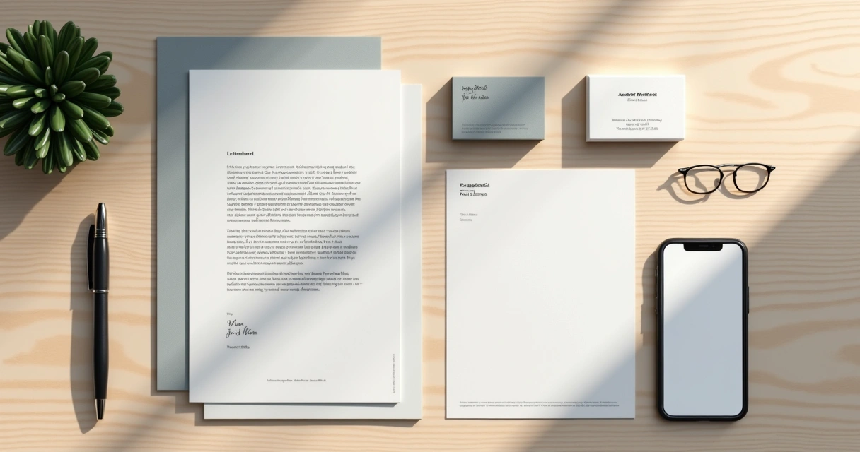 Papéis timbrados, cartões, e material de papelaria empresarial personalizados 