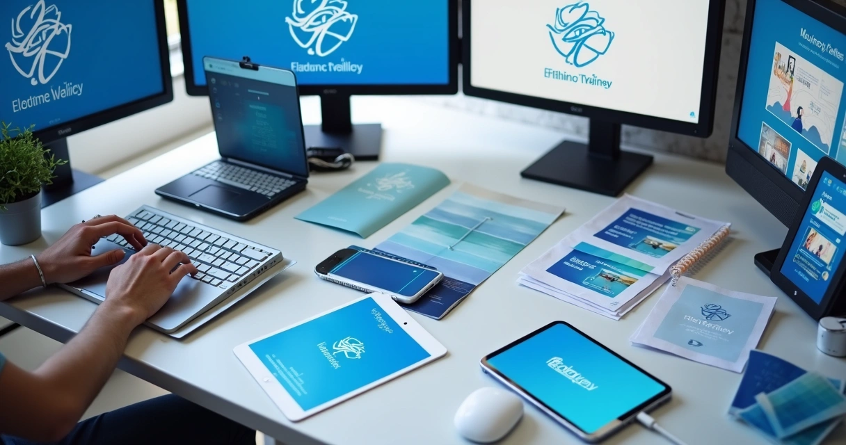 Design de posts harmonizados usando as mesmas cores e estilos 