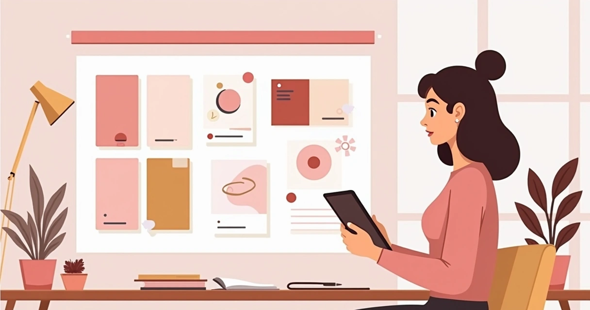 Identidade visual feminina com elementos de tecnologia 