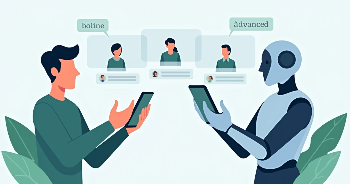 Representação gráfica de bot identificando perfis de clientes 