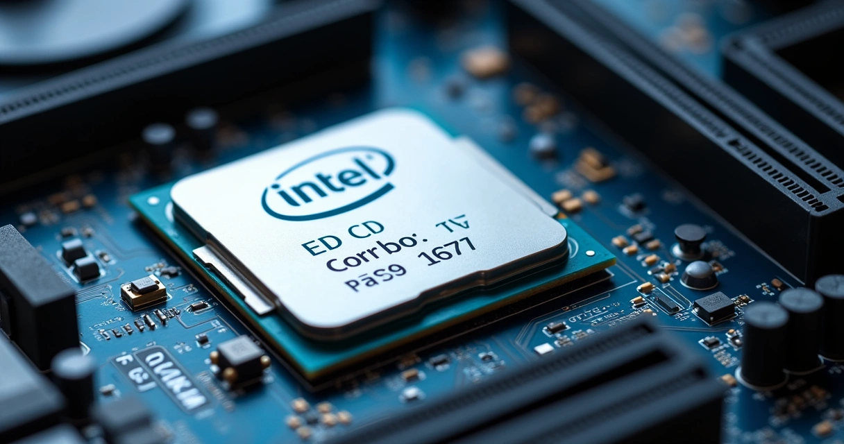 Etiqueta de processador Intel Core em close avisando a geração 
