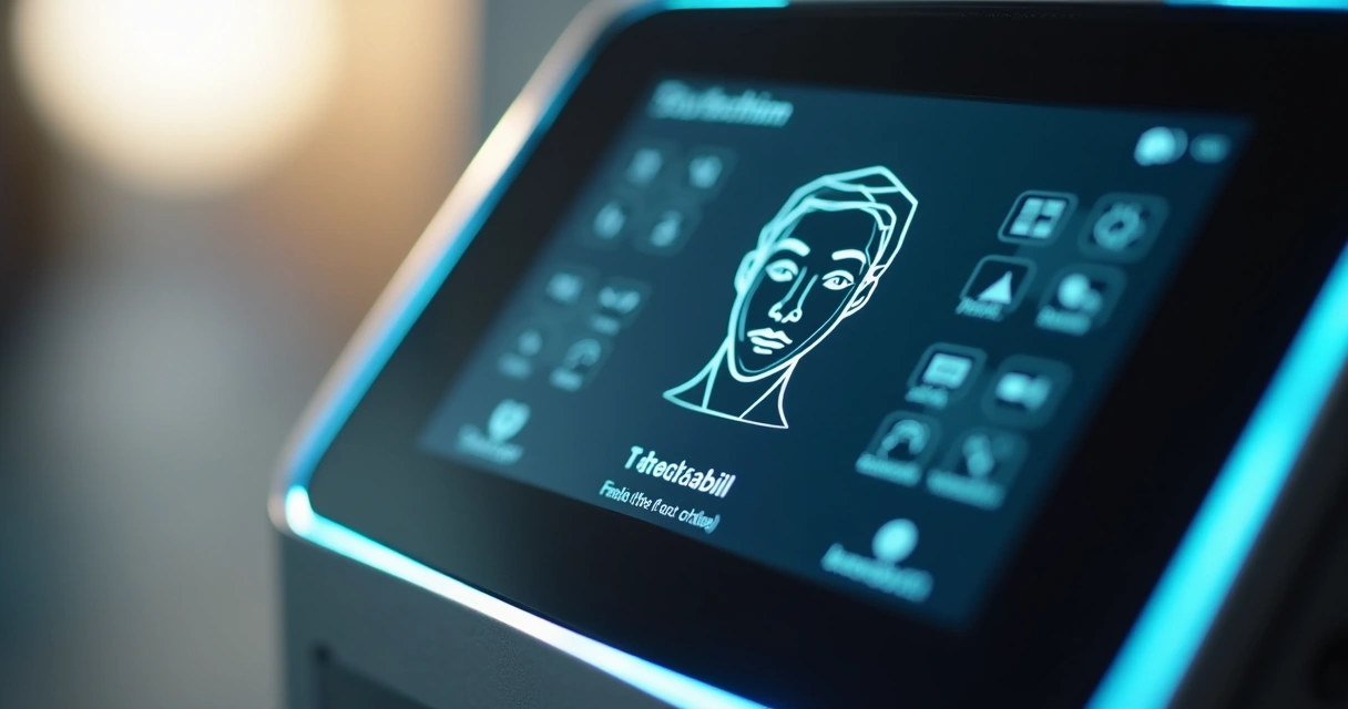 Detalhe de display touchscreen do iDFace Max com interface amigável 