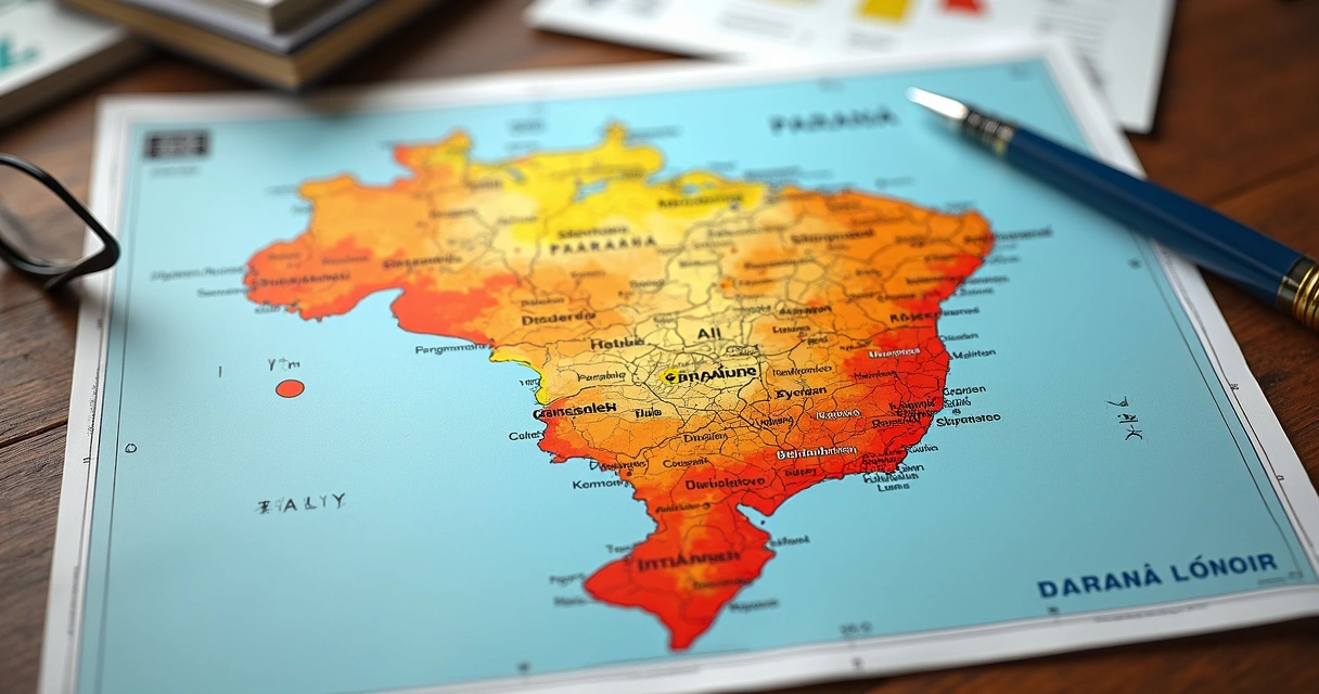 Mapa do Paraná com gradação de cores indicando diferentes níveis de IDH nos municípios