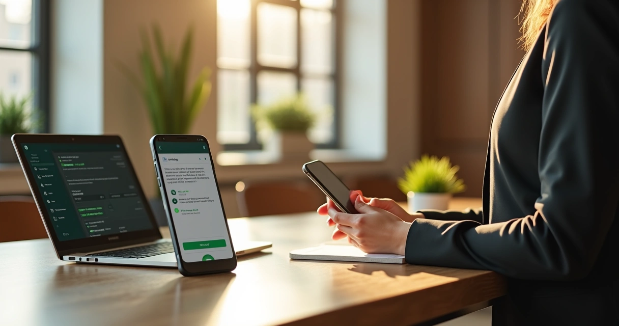 Pessoa usando WhatsApp em um ambiente de igreja 