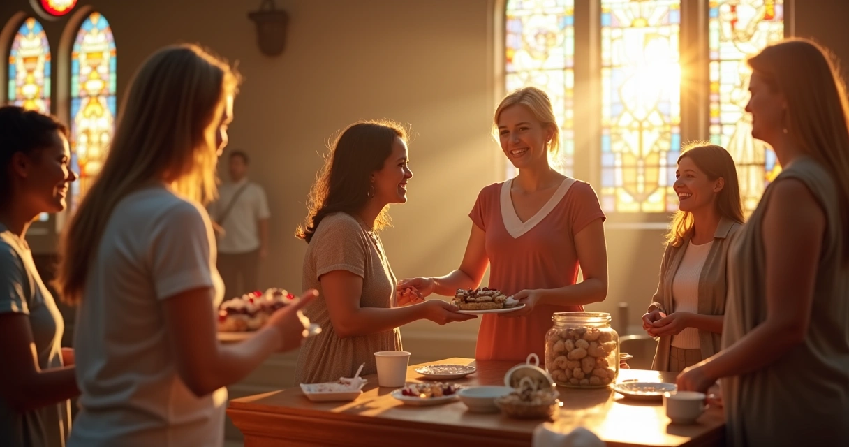 Mulheres atuando em ministério de serviço na igreja 