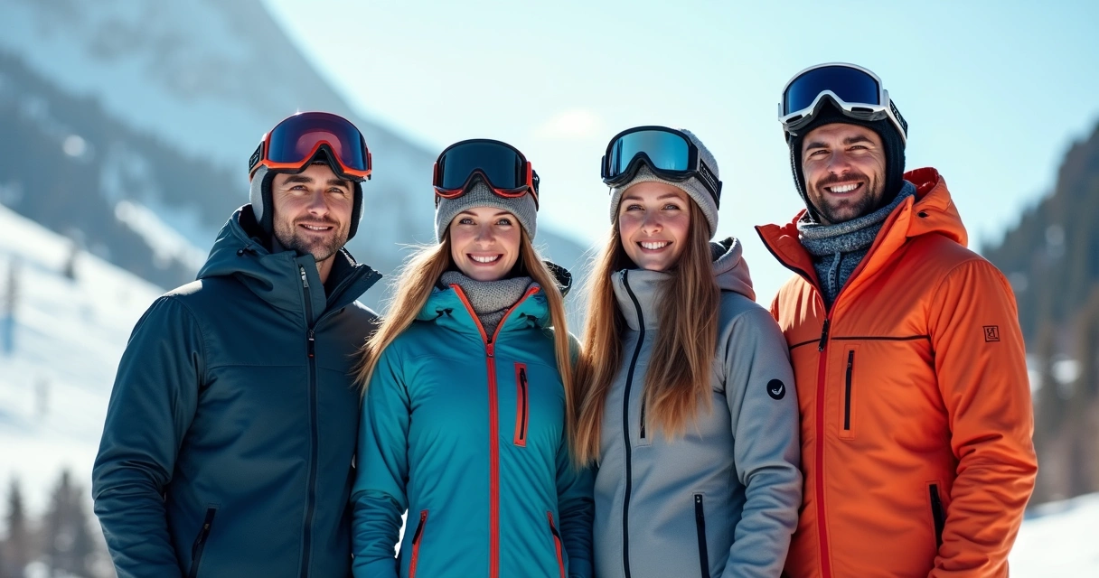 Imagem de atletas homens e mulheres de diferentes esportes de inverno juntos, simbolizando igualdade de gênero 