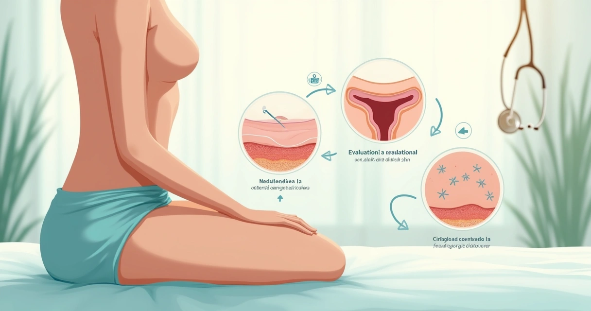Infográfico discreto explicando plicomas anais e remoção cirúrgica a laser e convencional 