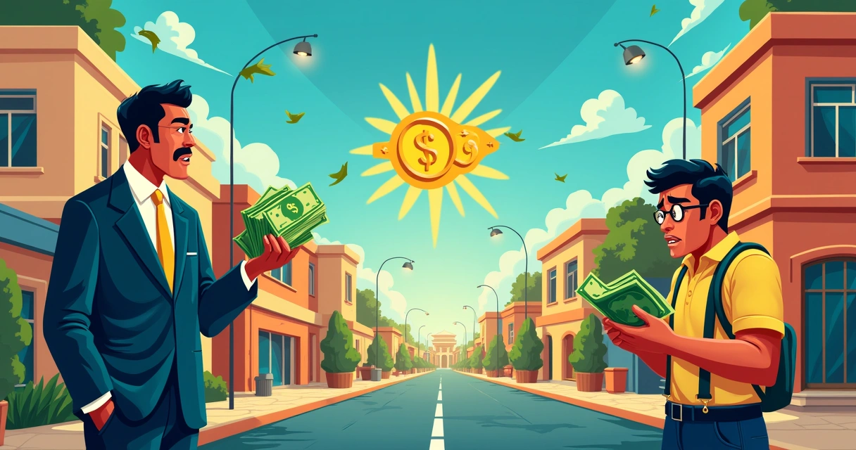 Imagem ilustrando a disparidade entre investidores ricos e trabalhadores no Brasil, enfatizando a isenção de dividendos.