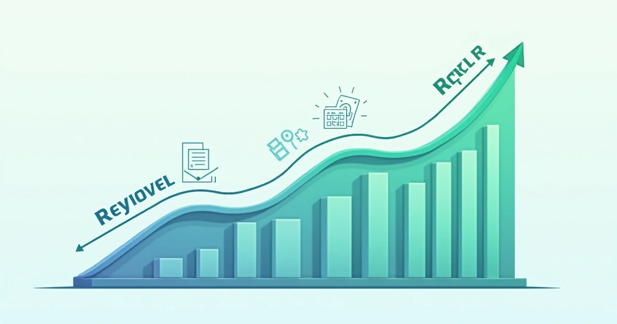 Ilustração abstrata com gráfico de cálculo do Fator R no Simples Nacional.