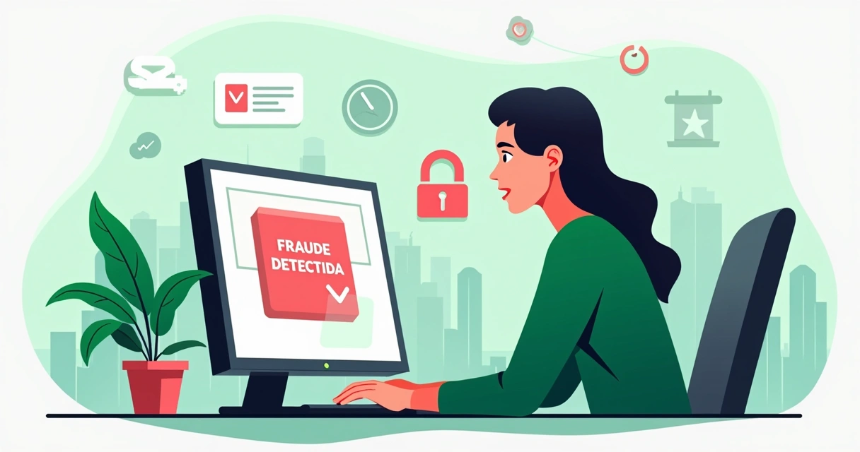Ilustração mostrando tentativa de fraude em computador 
