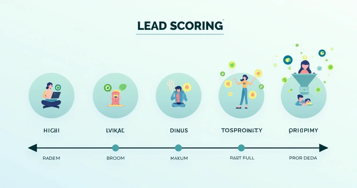 Vendedor de Leads: Como Qualificar e Converter Mais Clientes 4 Infográfico colorido de lead scoring por etapas