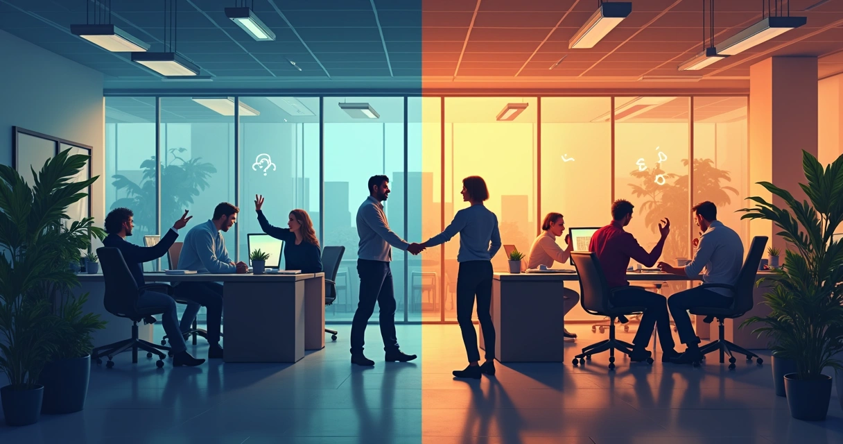 Ilustração de problemas culturais na empresa 