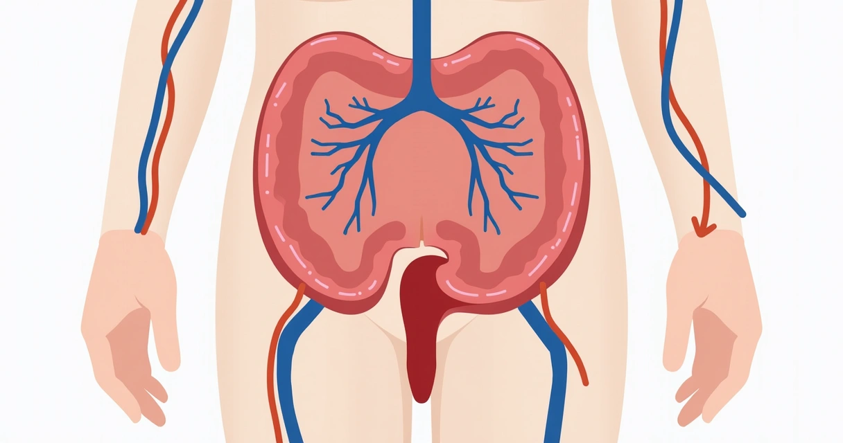 Ilustração do sistema circulatório da perna com destaque para trombo venoso e sintomas locais 