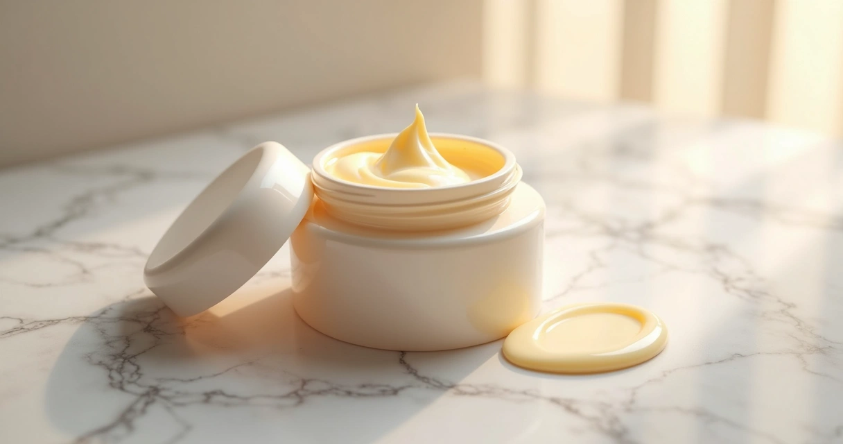 Foto de creme para mãos produzida por IA com destaque para textura 