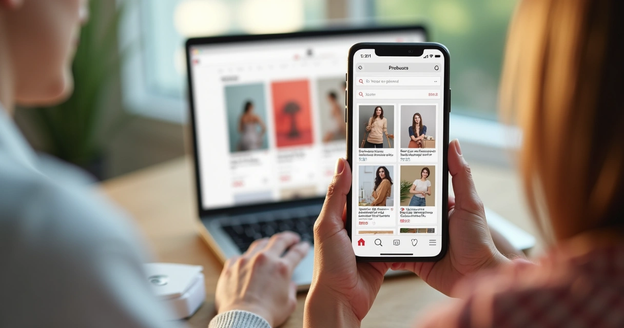 Imagens verticais atrativas de produtos de loja de dropshipping organizadas em quadro do Pinterest