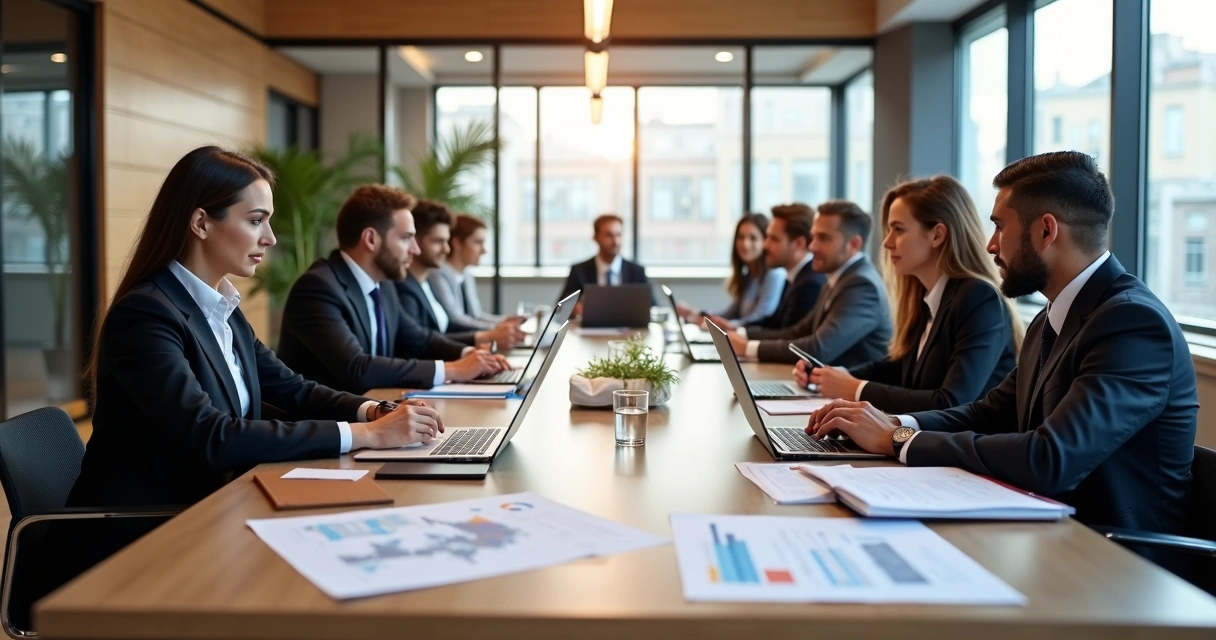 Business plan drafting session in a law office