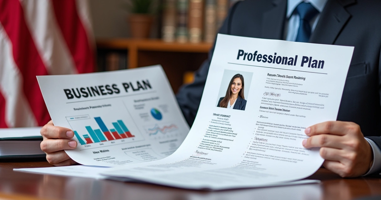 Documents comparison for immigration plans on a desk 