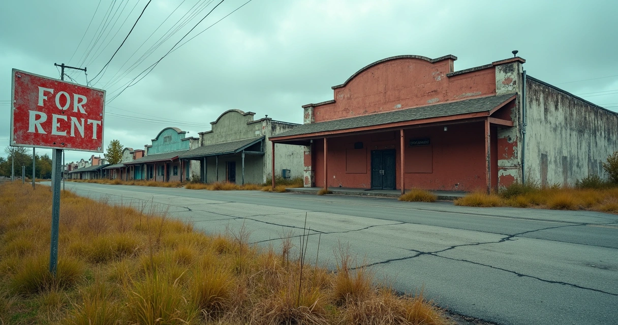 Imóvel comercial vazio representando alto risco de vacância 