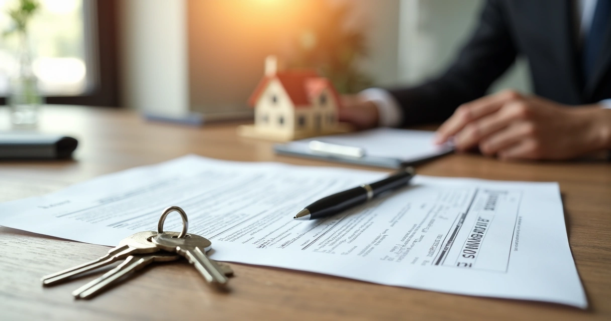 Documento de compra de imóvel sobre mesa com chave e contrato em Campinas 