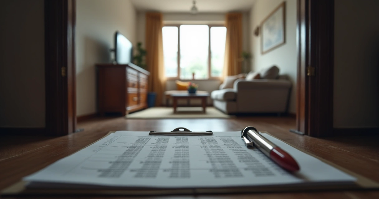 Apartamento ocupado visto em análise com documentos e cálculo de custos 
