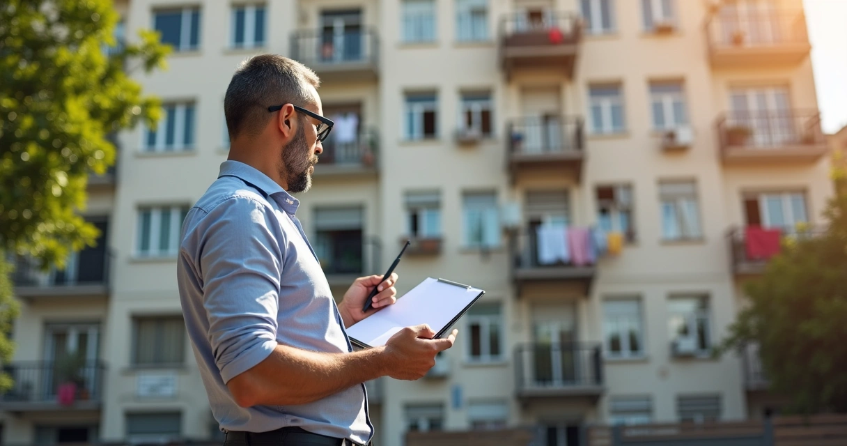 Pessoa analisando imóvel ocupado por moradores
