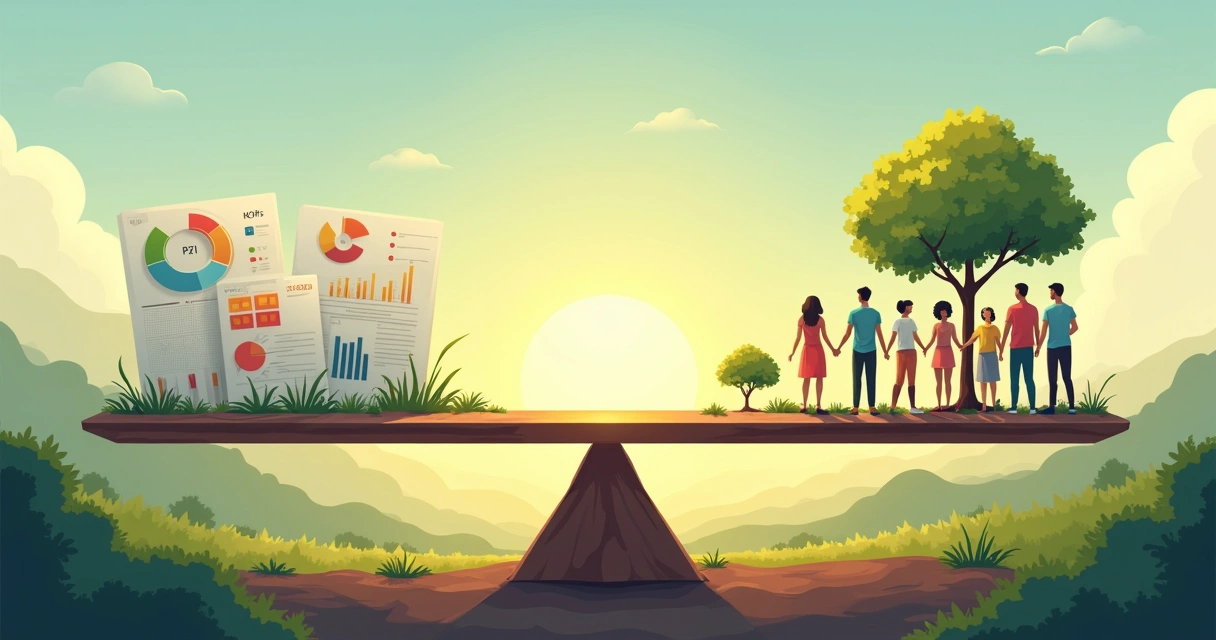 Balancing human impact and metrics with legacy illustration 