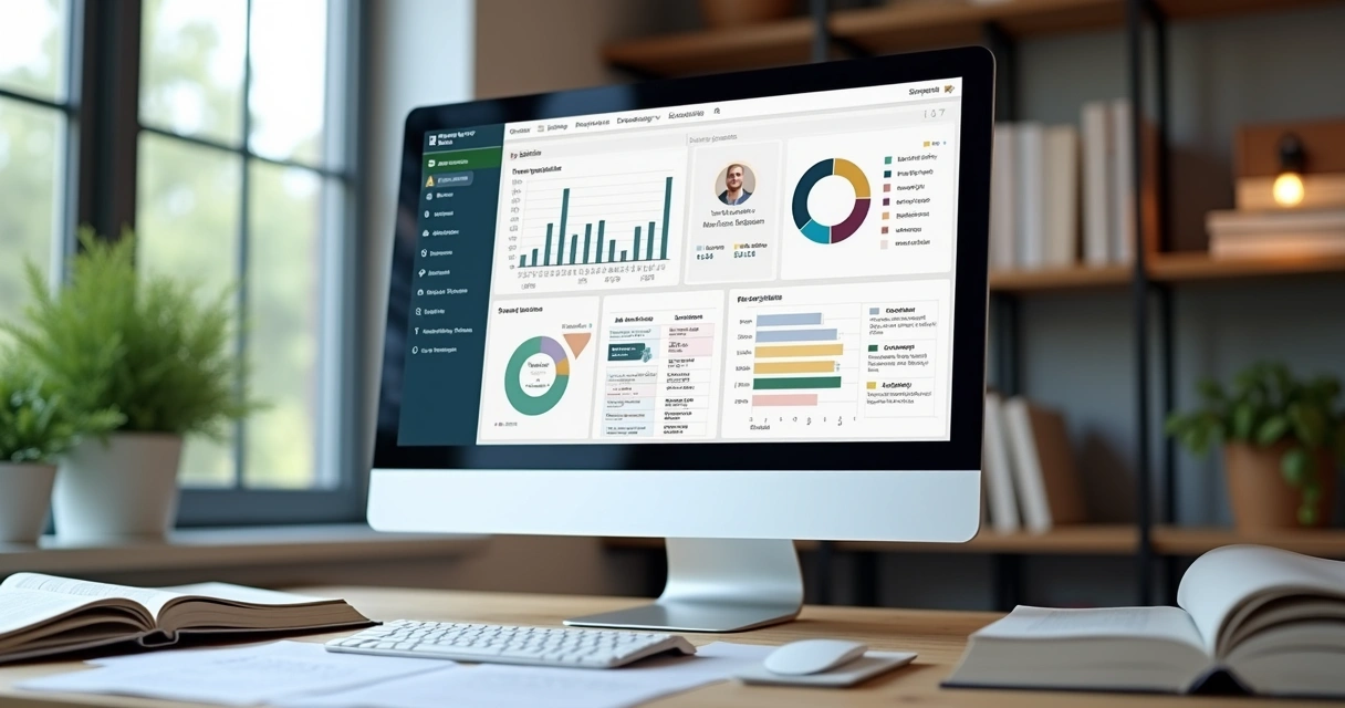 Dashboard displaying impact metrics and testimonials