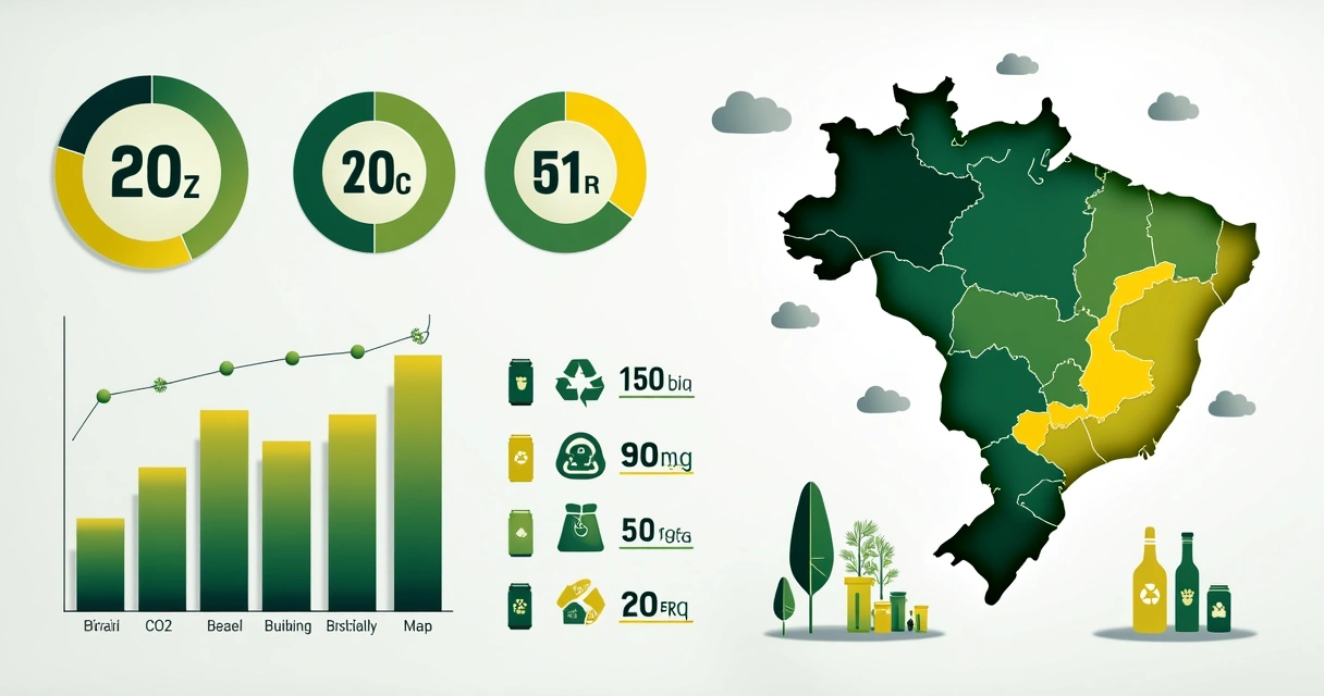 Gráfico mostra o impacto ambiental positivo de um projeto de reciclagem 