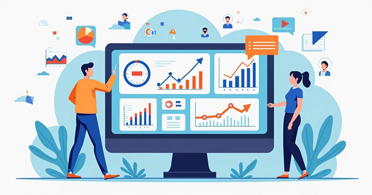 Indicadores e gráficos de impacto em audiência digital 