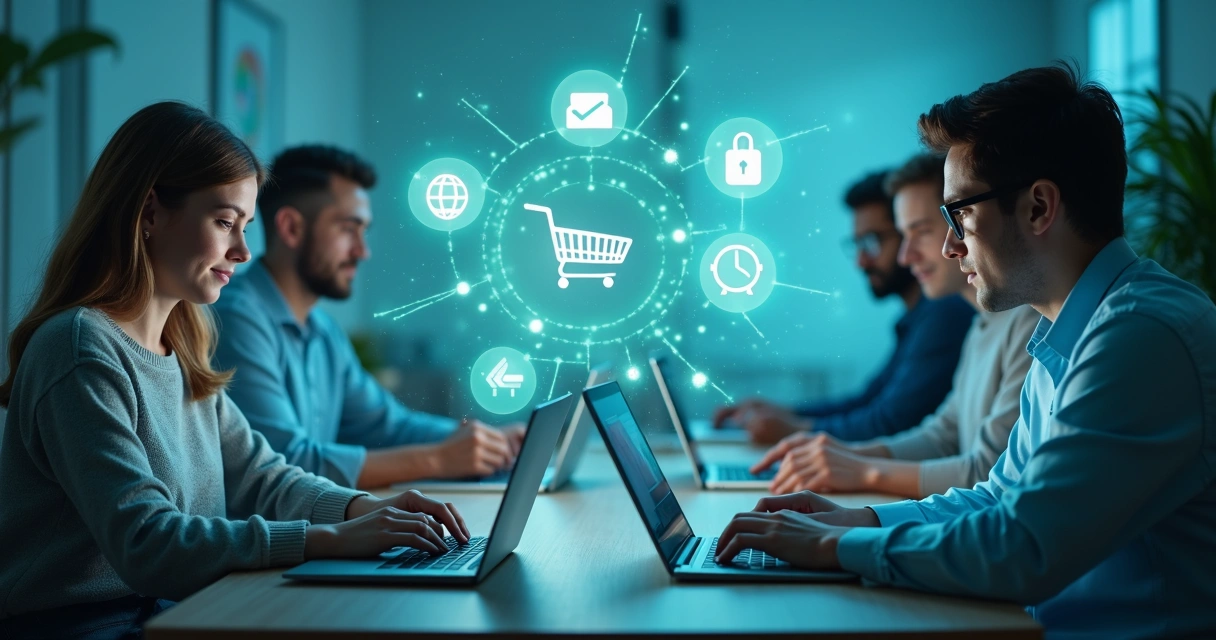 Rede digital conectando pessoas e escolhas de consumo