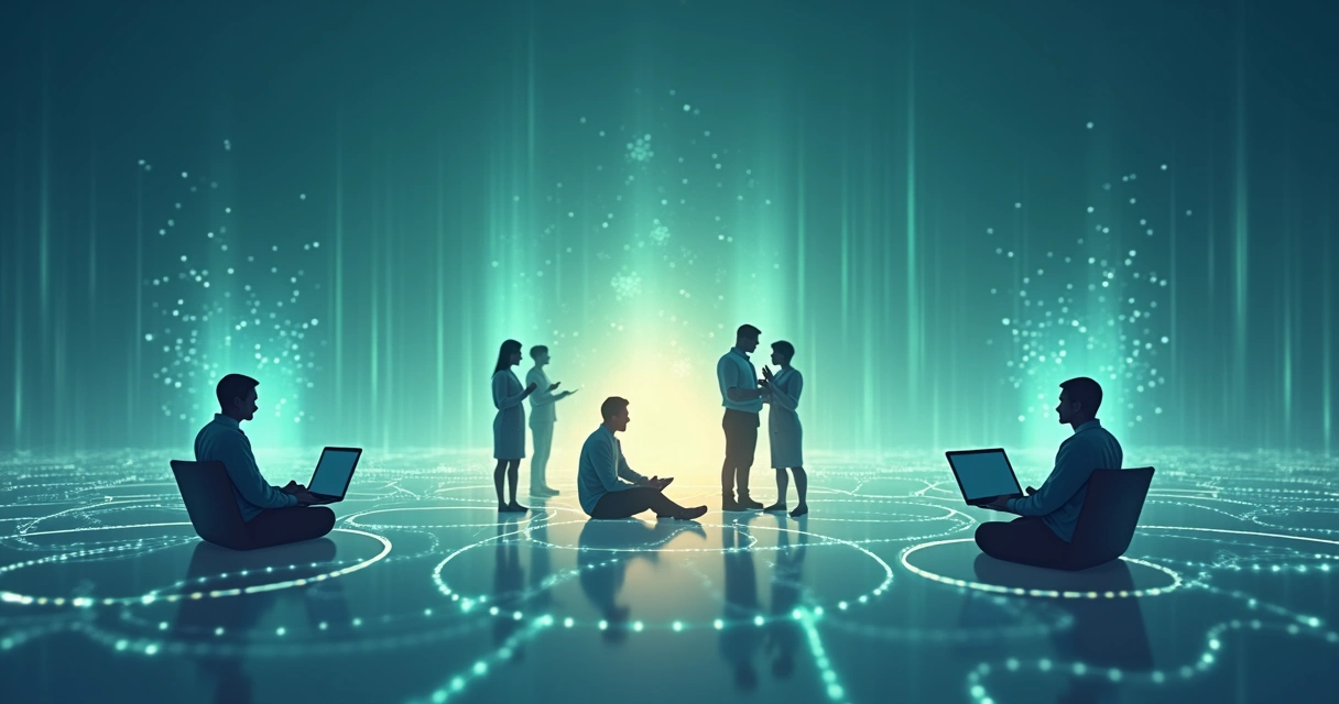 Representação visual do impacto da consciência em várias telas e dispositivos conectados 