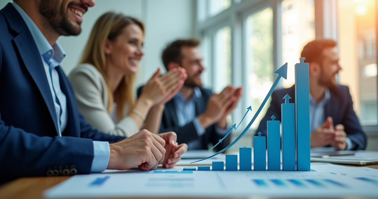 Gráfico mostrando crescimento acelerado de vendas após terceirização da prospecção 