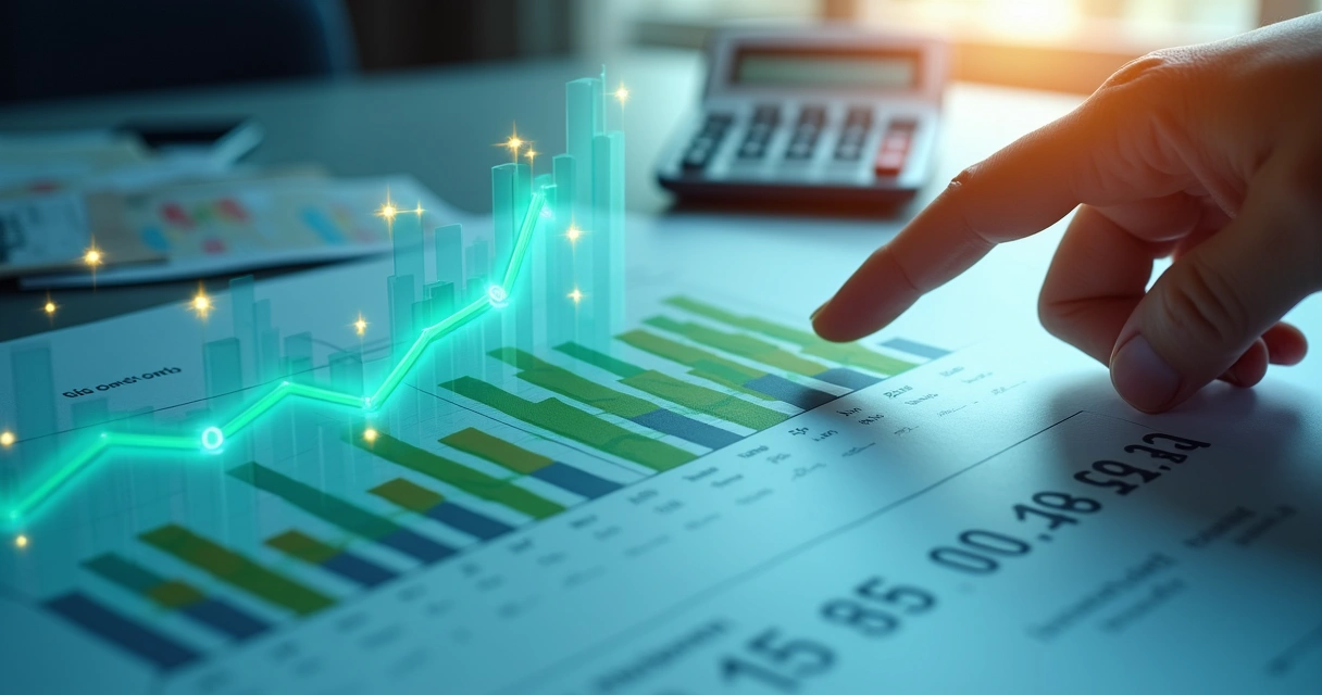 Gráfico mostrando crescimento financeiro após gestão tributária organizada