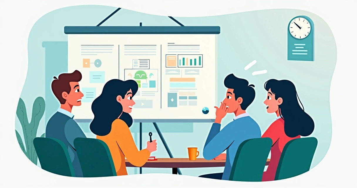 Equipe reunida discutindo o impacto da saída de colaborador