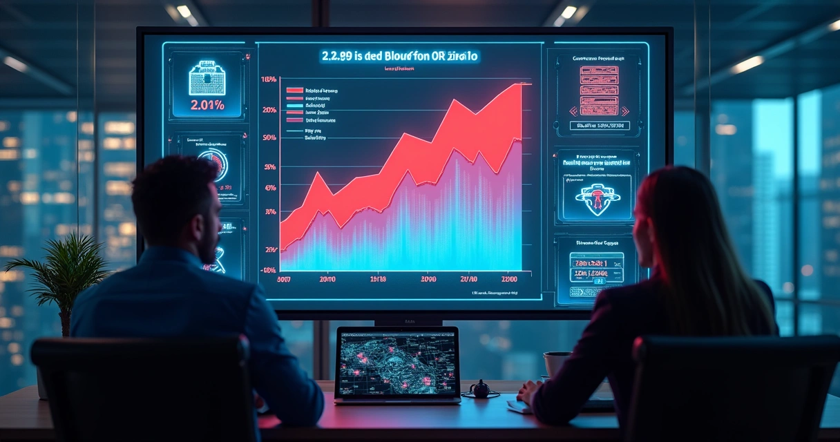 Gráfico de perdas financeiras devido a ataques cibernéticos em ambiente corporativo 