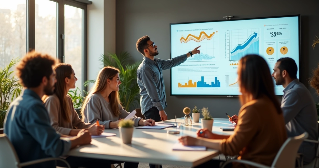 Equipe colaborativa em ambiente de trabalho moderno 