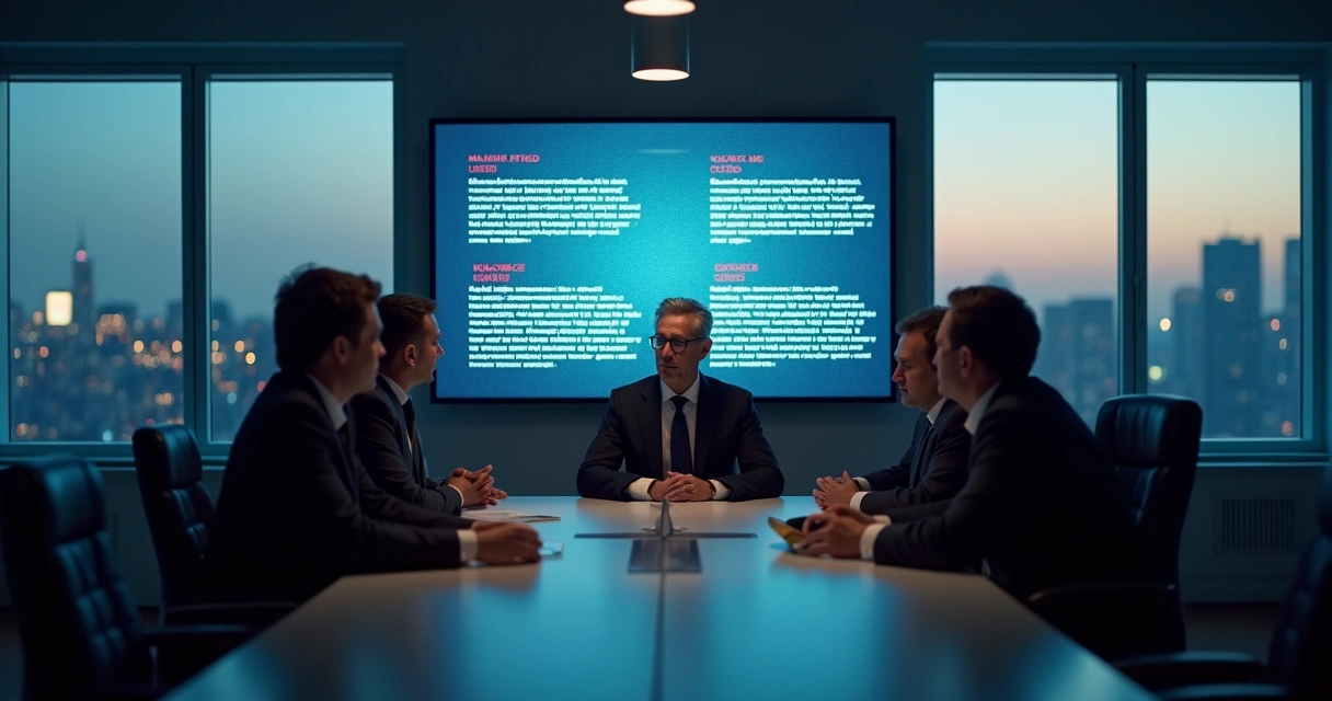 Reunião de executivos preocupados após ataque digital