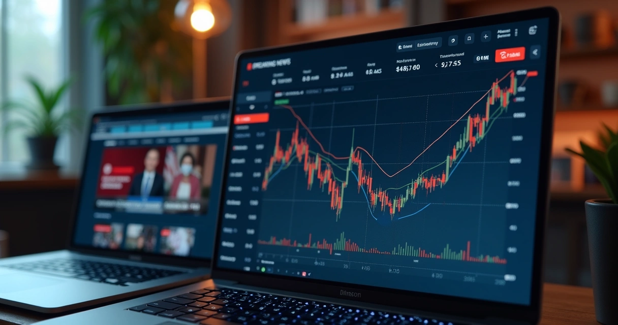 Tela de prediction market alterando após manchete jornalística 