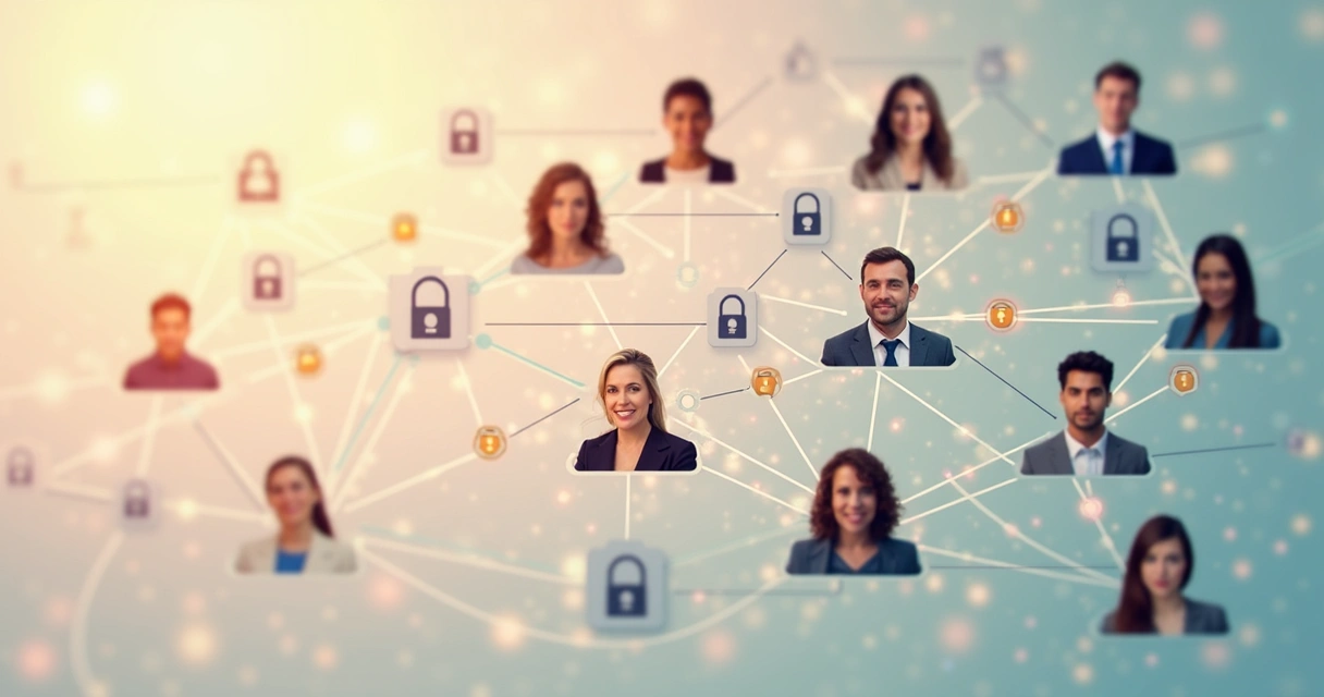 Rede social digital com perfis de bem-estar conectando pessoas com segurança 