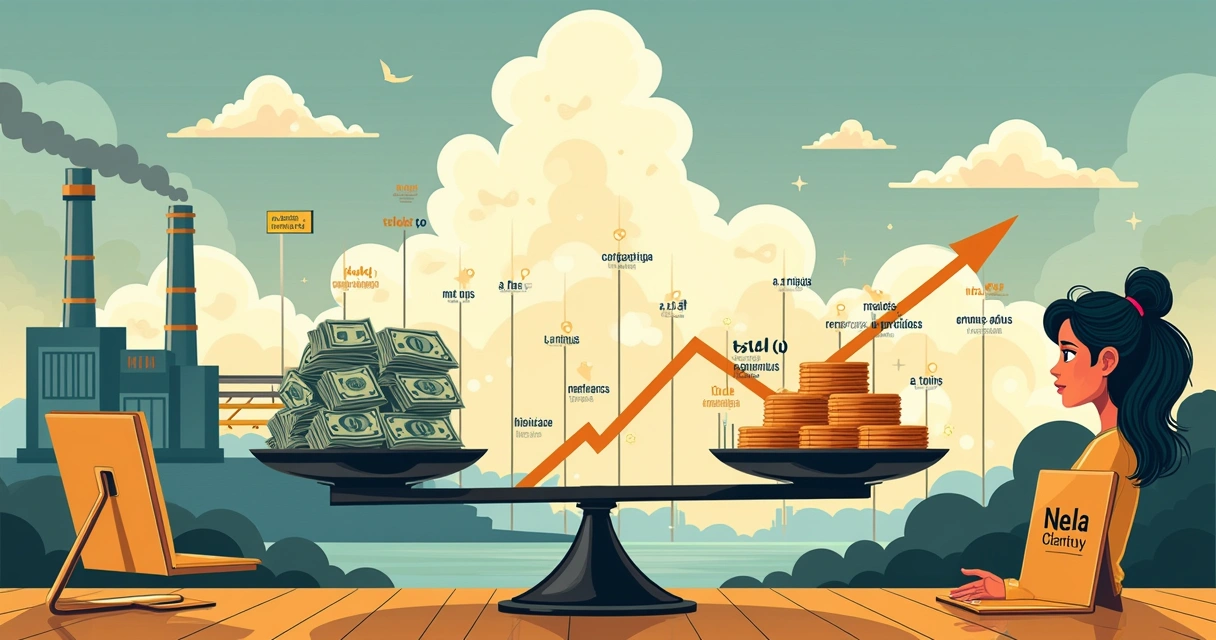 Representação do impacto das tarifas de Donald Trump no Brasil com gráficos, moedas e produtos.
